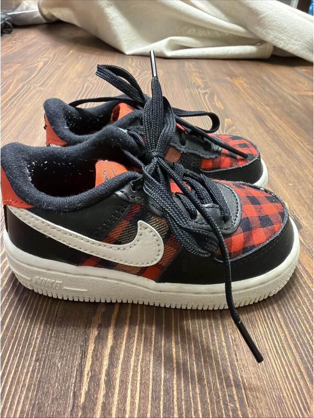Air Force Ones US size 6c (Toddler) Black And Red